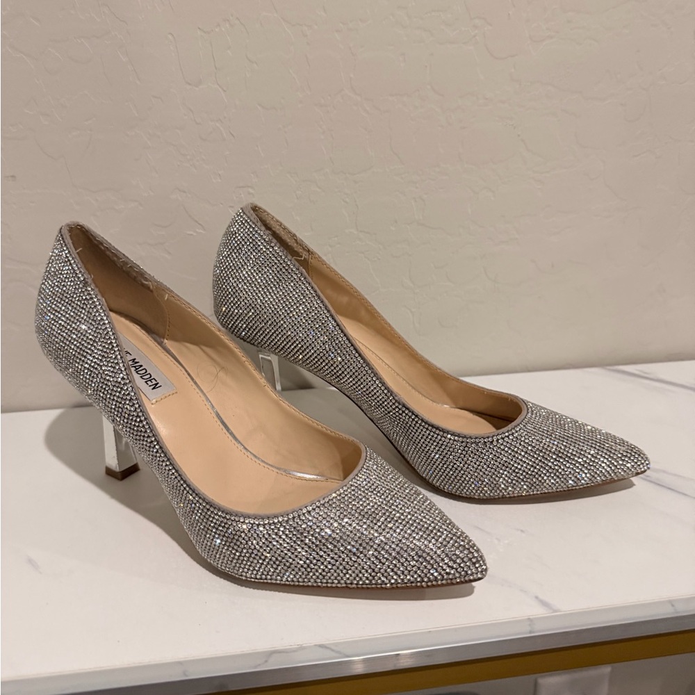 Steve Madden Sparkling Silver Heels